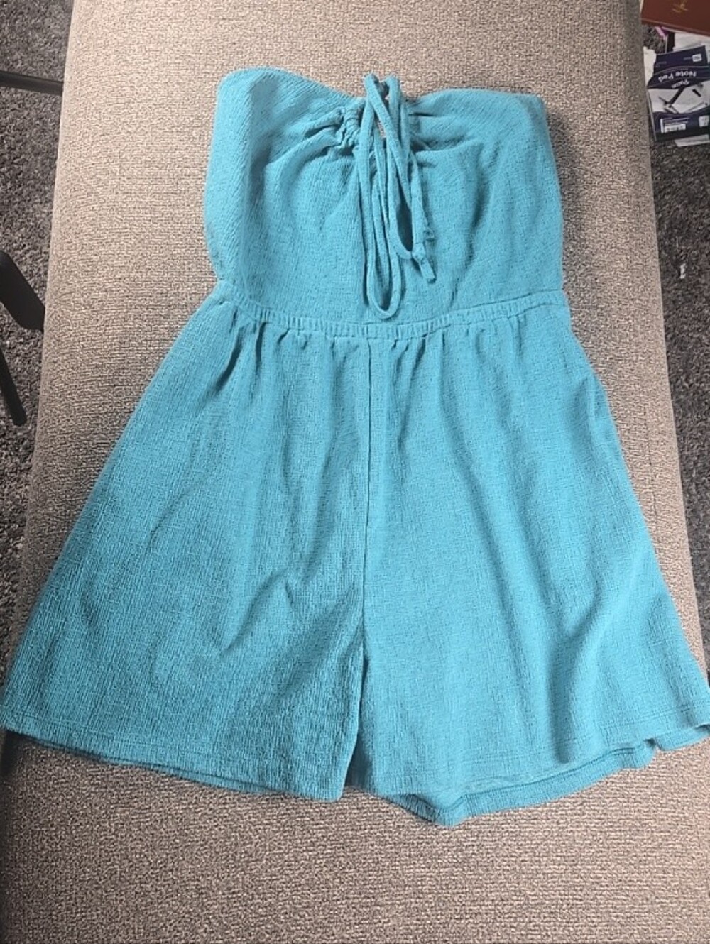 Old Navy Women's Strapless Terry Romper in Aqua